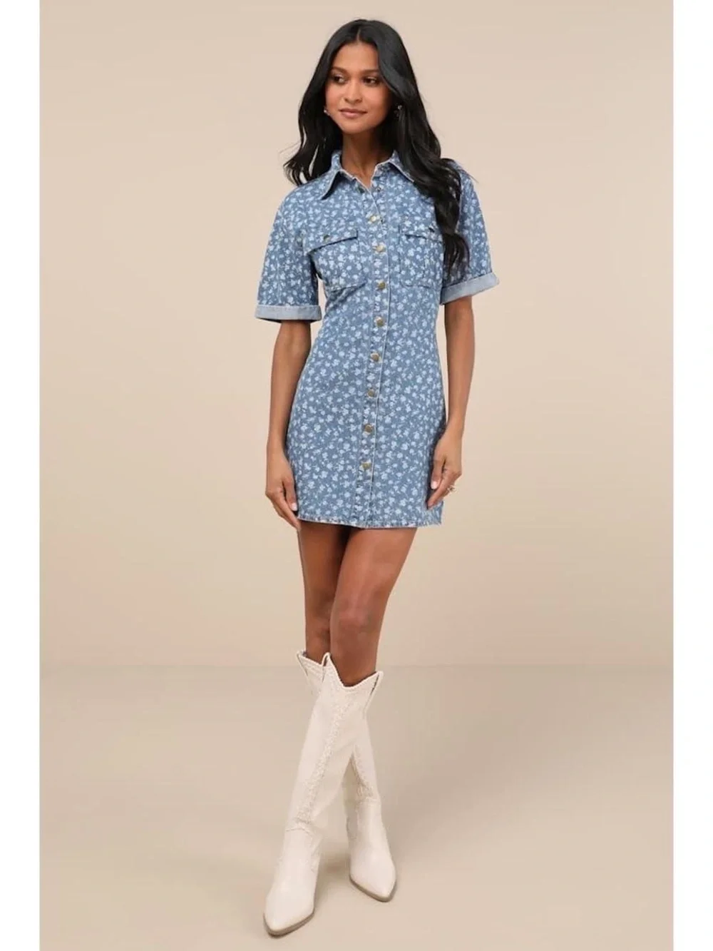Lulus Denim Dress - Picture 1 of 5